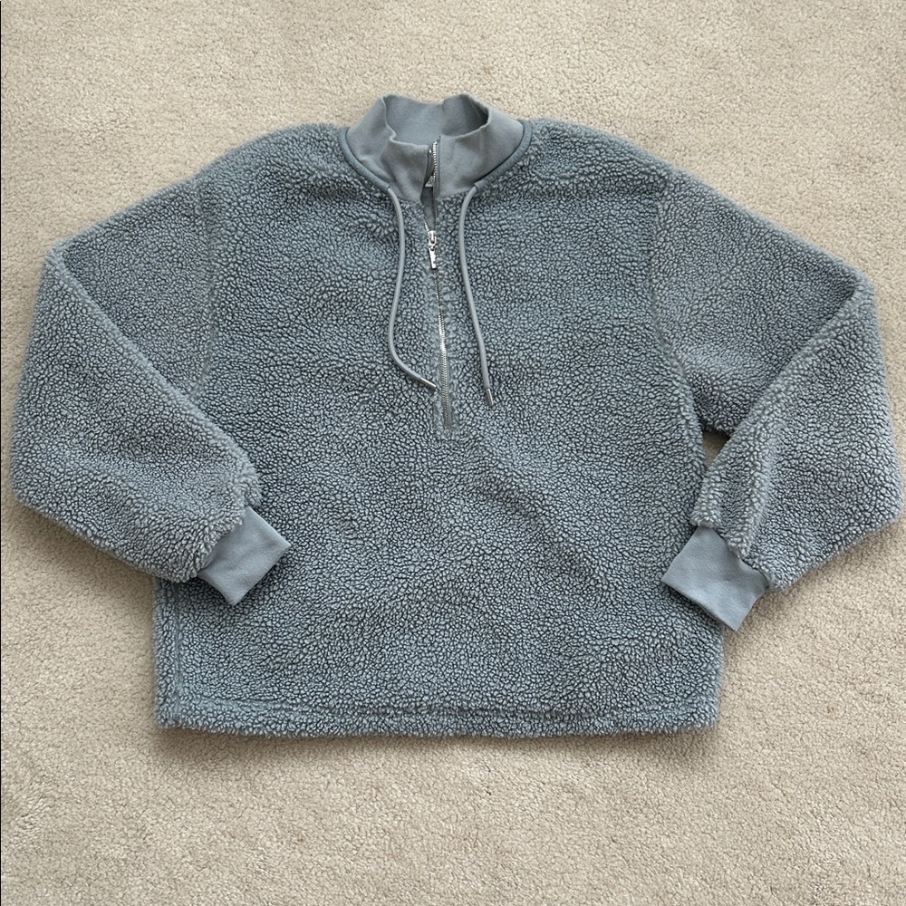 C&C California Women's Light Blue Sherpa Pullover Sweater